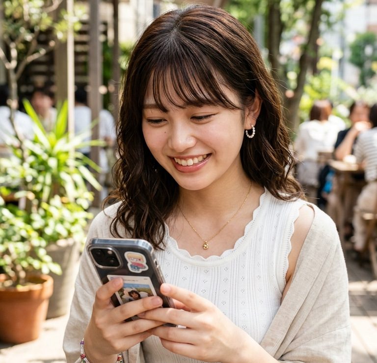 笑顔の女性